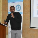 Yusuf Momanyi, an officer with the Office of the Data Protection Commissioner makes a presentation during a public awareness workshop organized by the organization at a Nakuru hotel, Tuesday. Photo by Ngugi Bernard