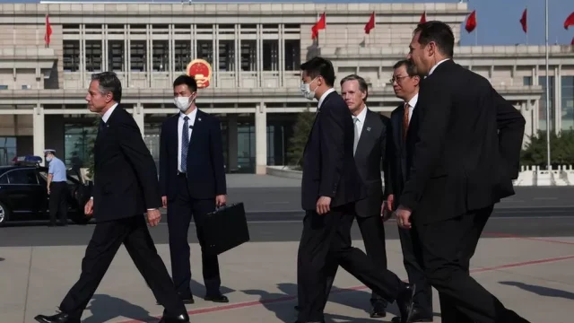 Antony Blinken, who arrived in Beijing on Sunday, is the highest-ranking member of President Joe Biden's administration to visit China