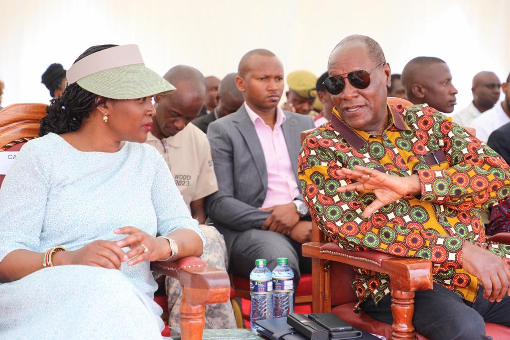 CS Tuya and Kitui Governor Dr. Julius Malombe during celebrations to mark World Environment Day.