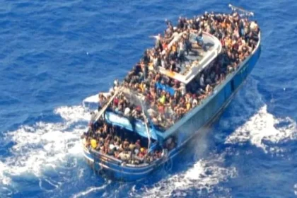The Greek coastguard released images of the crowded boat before it went down