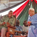 Interior CS Kithure Kindiki with Lamu Governor Issa Timamy.