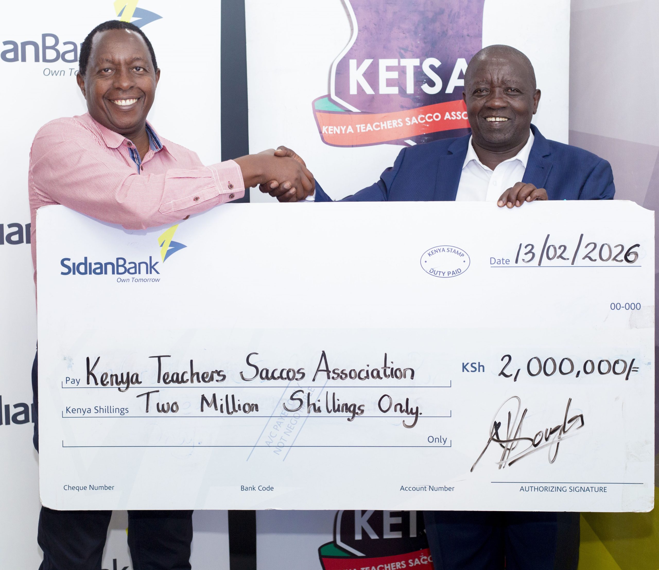 Sidian Bank donates Ksh 2 million to support KETSA leaders’ summit