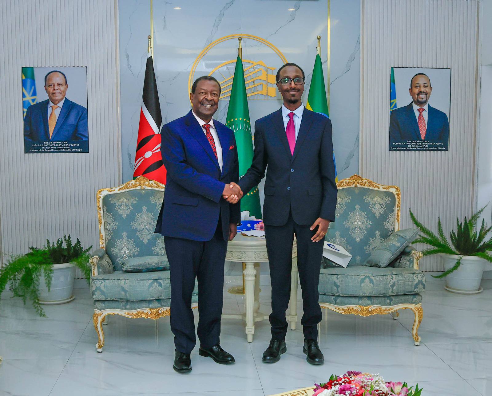 Mudavadi arrives in Addis Ababa for a two day official visit