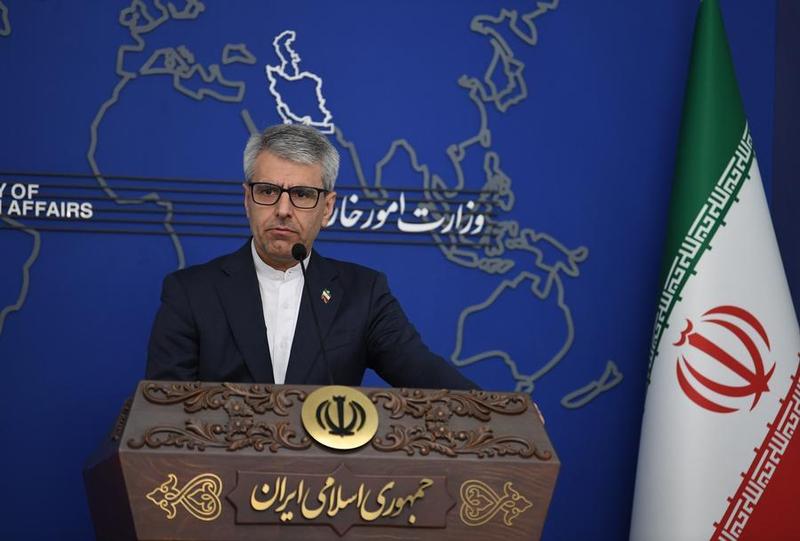 Iranian Foreign Ministry spokesman Esmaeil Baghaei speaks at a weekly press conference in Tehran, Iran, on Feb. 23, 2026. (Xinhua/Shadati)