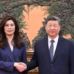 Xi Jinping, general secretary of the Communist Party of China (CPC) Central Committee, meets with a delegation of the Chinese Kuomintang (KMT) party led by its chairwoman Cheng Li-wun in Beijing, capital of China, April 10, 2026.