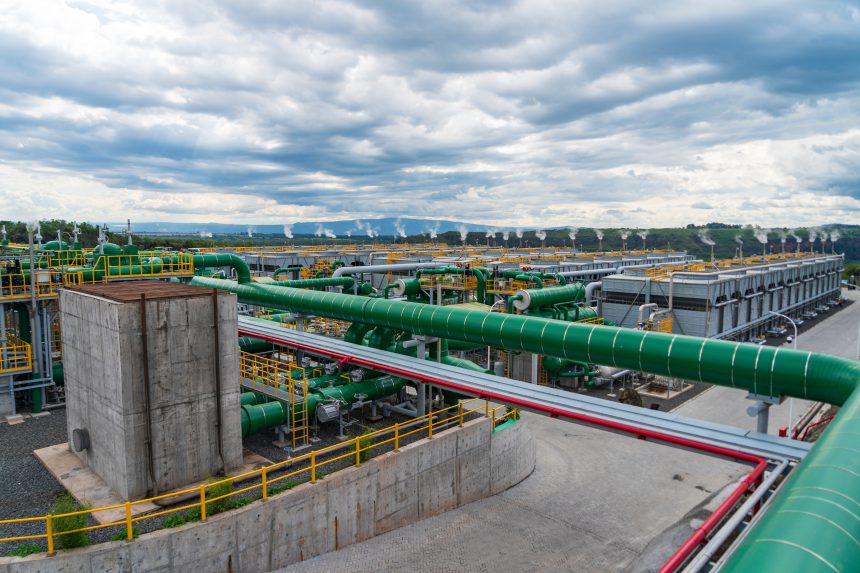 Menengai Phase I Orpower 22 geothermal power plant project, constructed by China's Kaishan Group, in Nakuru County, Kenya. (Xinhua/Xie Jianfei)