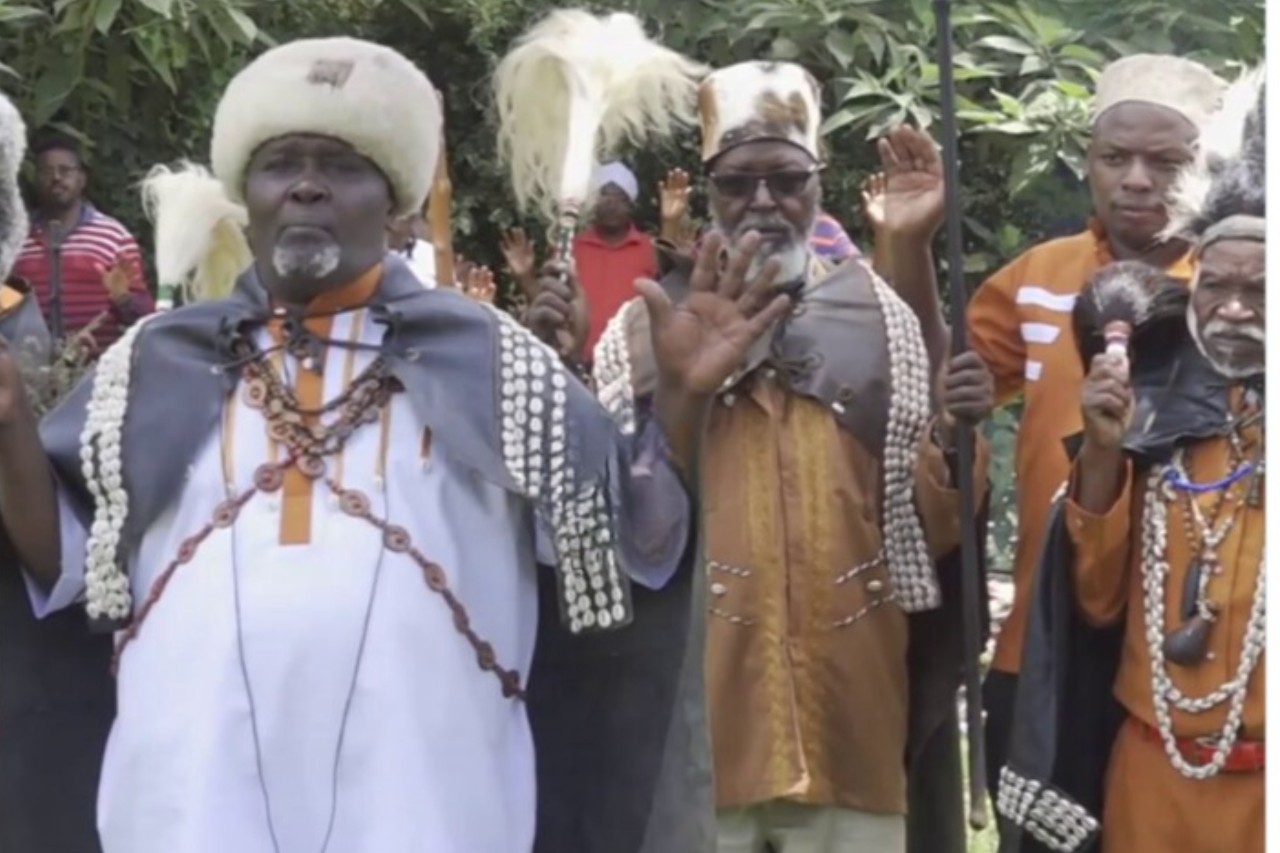 Kikuyu Elders hold ritual prayers over disputed historical Mau Mau land in Githunguri