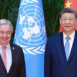 Chinese President Xi Jinping meets with United Nations Secretary-General Antonio Guterres, who is here to attend the 2026 World AI Conference and High-Level Meeting on Global AI Governance, in Shanghai, east China, (Xinhua/Wang Ye)