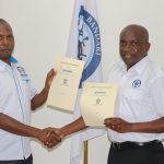 BMA Chief Executive Officer Dr. Eric Katana and KMFRI Director General Dr. Paul Orina